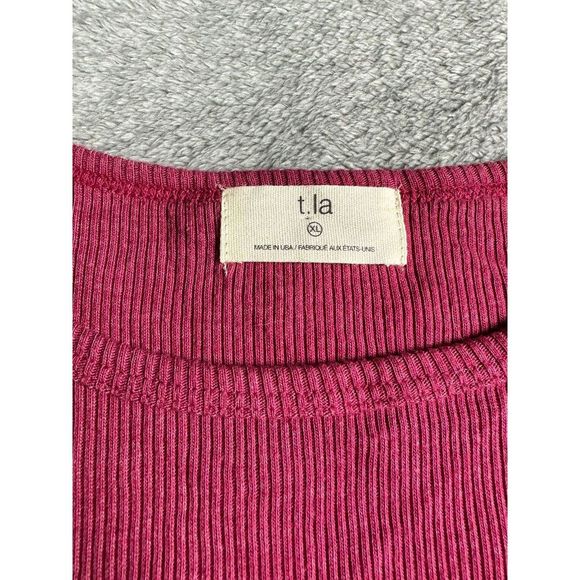 T.La Anthropologie Women's Classic Comfy Top Long Sleeve Fitted Size XL Pink - Picture 7 of 10